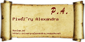 Piváry Alexandra névjegykártya